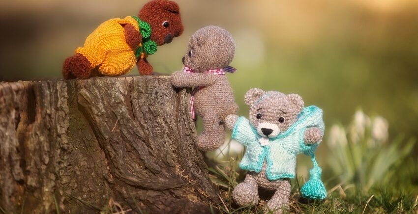 Teddybär häkeln - drei gehäkelte Bären