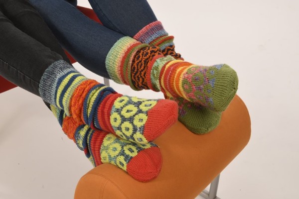Socken stricken mit Jacquardmuster